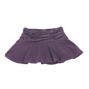 Lands End Swim Skirt Womens 4 Purple Ruched Waist Flared Hem Beach Pool Resort